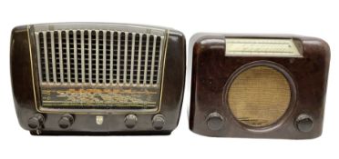 Two mid-20th century Bakelite cased valve radios