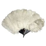 Large 20th century ostrich feather fan