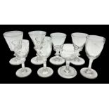 Group of 18th century and later drinking glasses