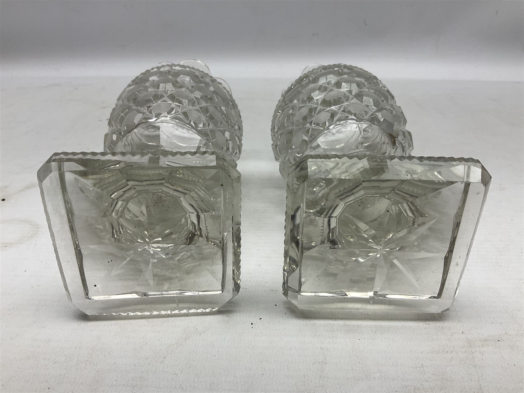 Pair of early 19th century heavy cut glass vases - Image 6 of 6