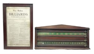 Late 19th/early 20th century E.J. Riley Ltd of Accrington billiard score board