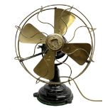Art Deco cast iron and brass GEC electric table fan