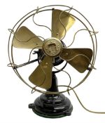 Art Deco cast iron and brass GEC electric table fan