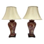 Pair of large lamps of tapering form