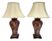 Pair of large lamps of tapering form