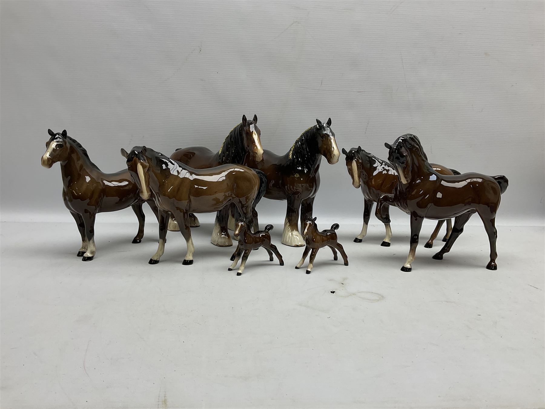 Eight Beswick figures of bay horses - Image 2 of 4