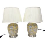 Pair of table lamps of baluster form