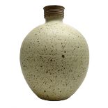 David Lloyd Jones (1928-1994): Stoneware vase of globular form with speckled glaze and impressed LJ