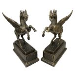 Pair of bronzed Pegues