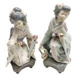 Two Lladro Japanese Ladies figures