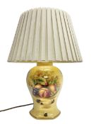 Aynsley Orchard Gold lamp with pleated shade