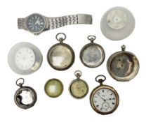 Three silver pocket watch cases