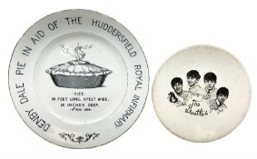 RTV - UNSOLD TWICE Early 20th century commemorative plate depicting a black transfer image of a stea