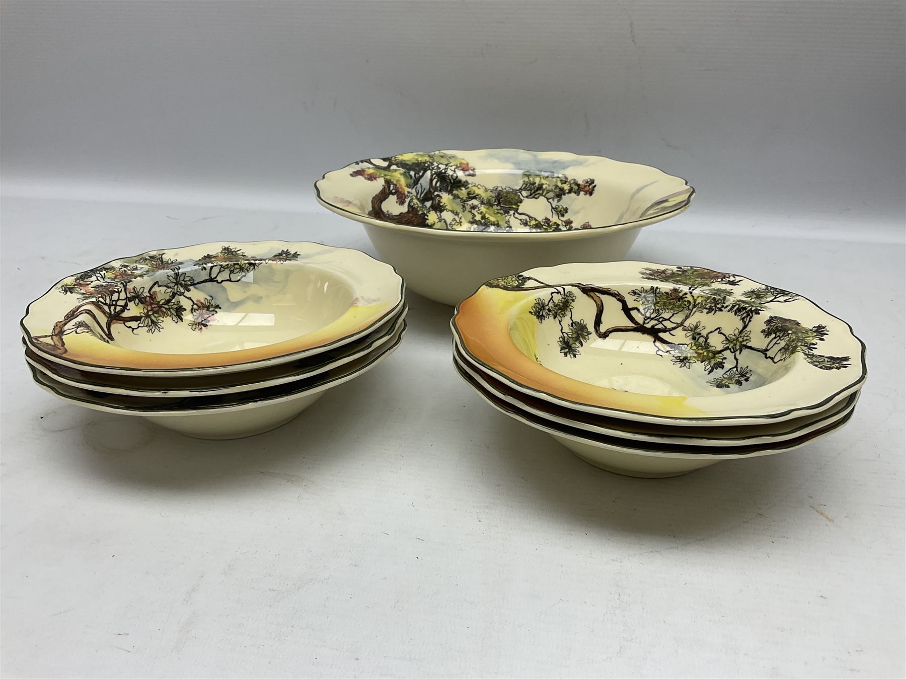Set of six small Royal Doulton Gleaners bowls together with further larger bowl - Image 2 of 5