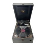 His Master's Voice gramophone turntable in case