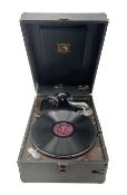 His Master's Voice gramophone turntable in case