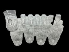Stuart Crystal cut glass nine piece lemonade set and a set of twelve cut glass sherry glasses