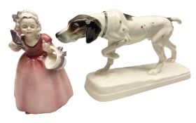 Early 20th century Katzh�tte figure of a pointer dog
