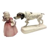 Early 20th century Katzh�tte figure of a pointer dog