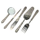 White metal three piece serving set