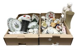 Two boxes of ceramics