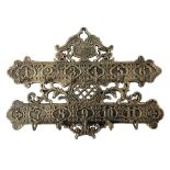 Bronzed cast metal numbered key rack of pierced and scrolled design