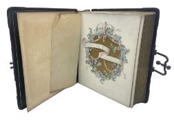 Victorian leather bound photo album complete with family pictures