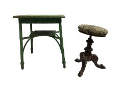 Lloyd Loom style green table (60cm x 60cm