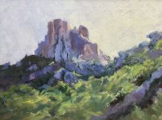 Catherine Tyler (British 1949-): 'Cathar Castle Château de Queribus'