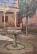 John Dobby Walker (British 1863-1925): Court of the Cypress tree - Alhambra Palace Granada