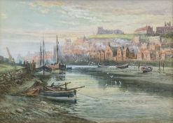 John Wynne Williams (British fl.1900-1920): Extensive view of Whitby Upper Harbour