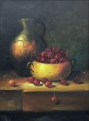 Dickson (Continental 20th century): Still Life of Cherries