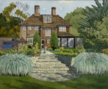 J E Perkins (British 20th century): House Landscape