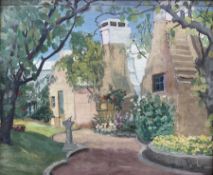 Frank Charles Black (British 1894-1982): Villa Garden with Sundial