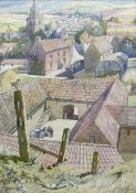 Richard Edward Clarke (British 1878-1954): Village Scene