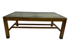 Large teak framed military style map table