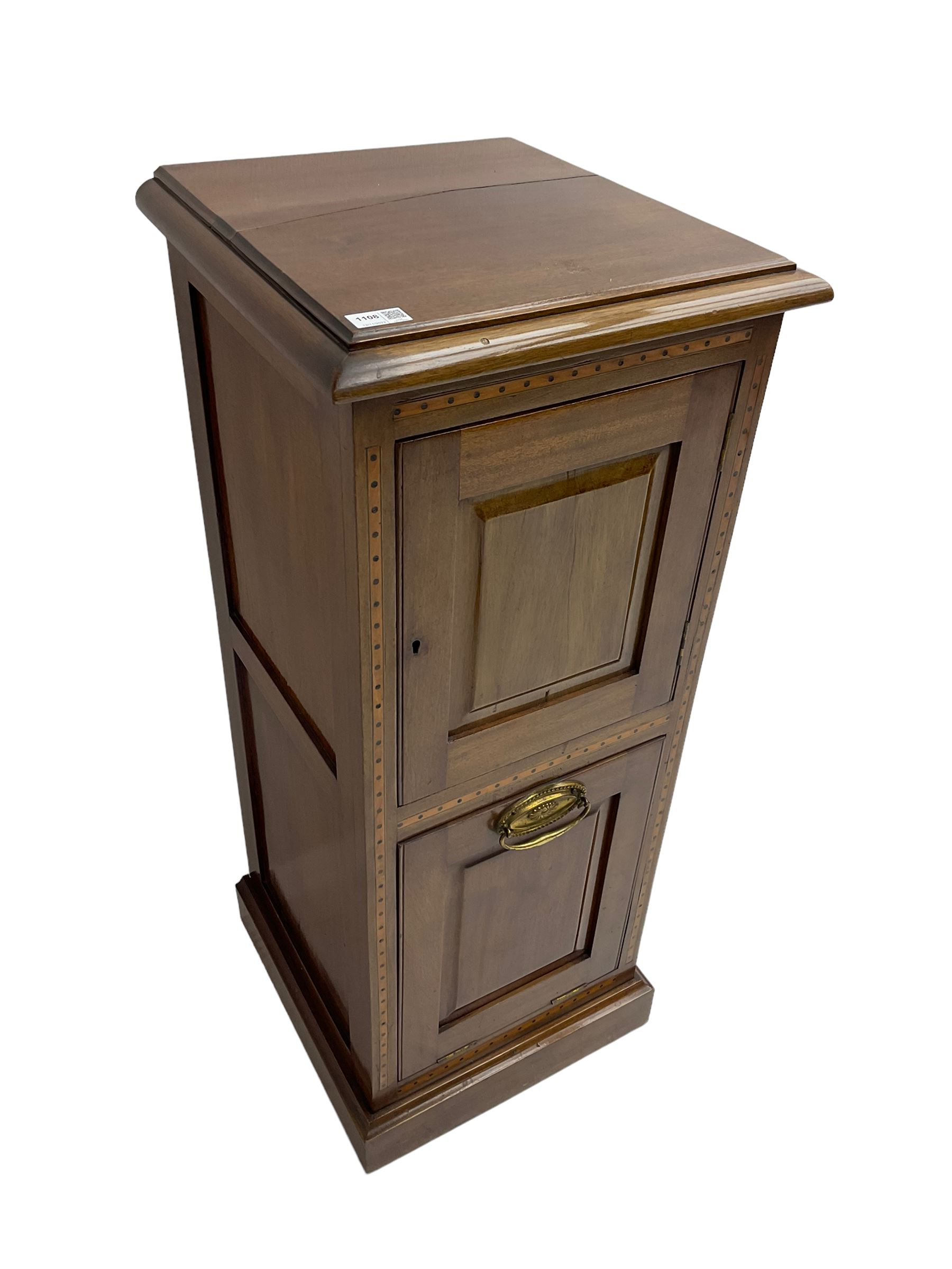 Early to mid-20th century inlaid mahogany coal compendium cabinet - Image 5 of 7