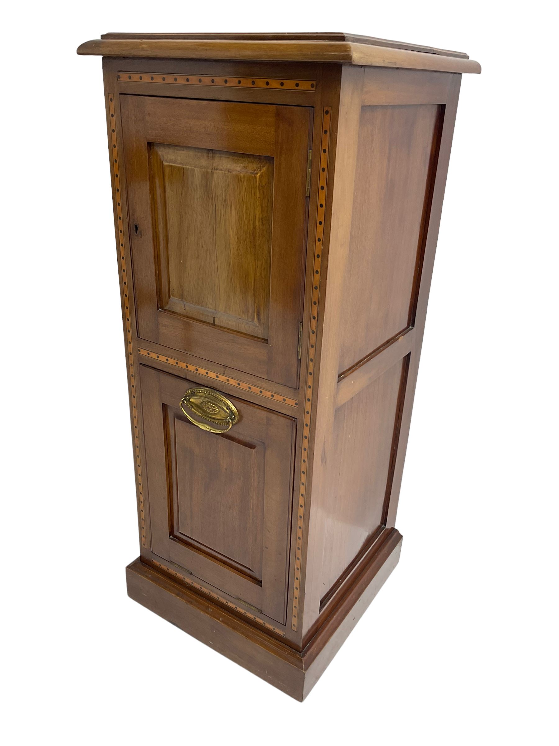 Early to mid-20th century inlaid mahogany coal compendium cabinet - Image 2 of 7