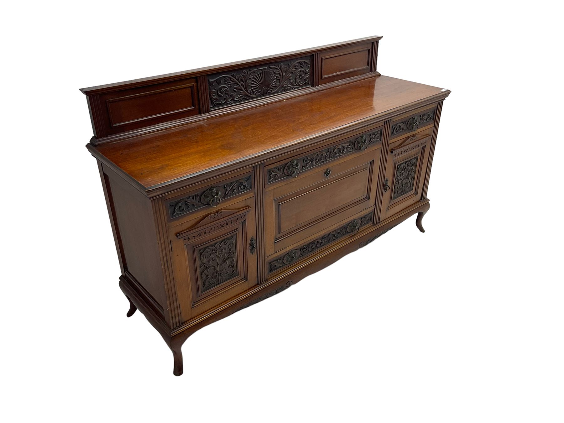 Edwardian carved walnut sideboard - Image 6 of 6