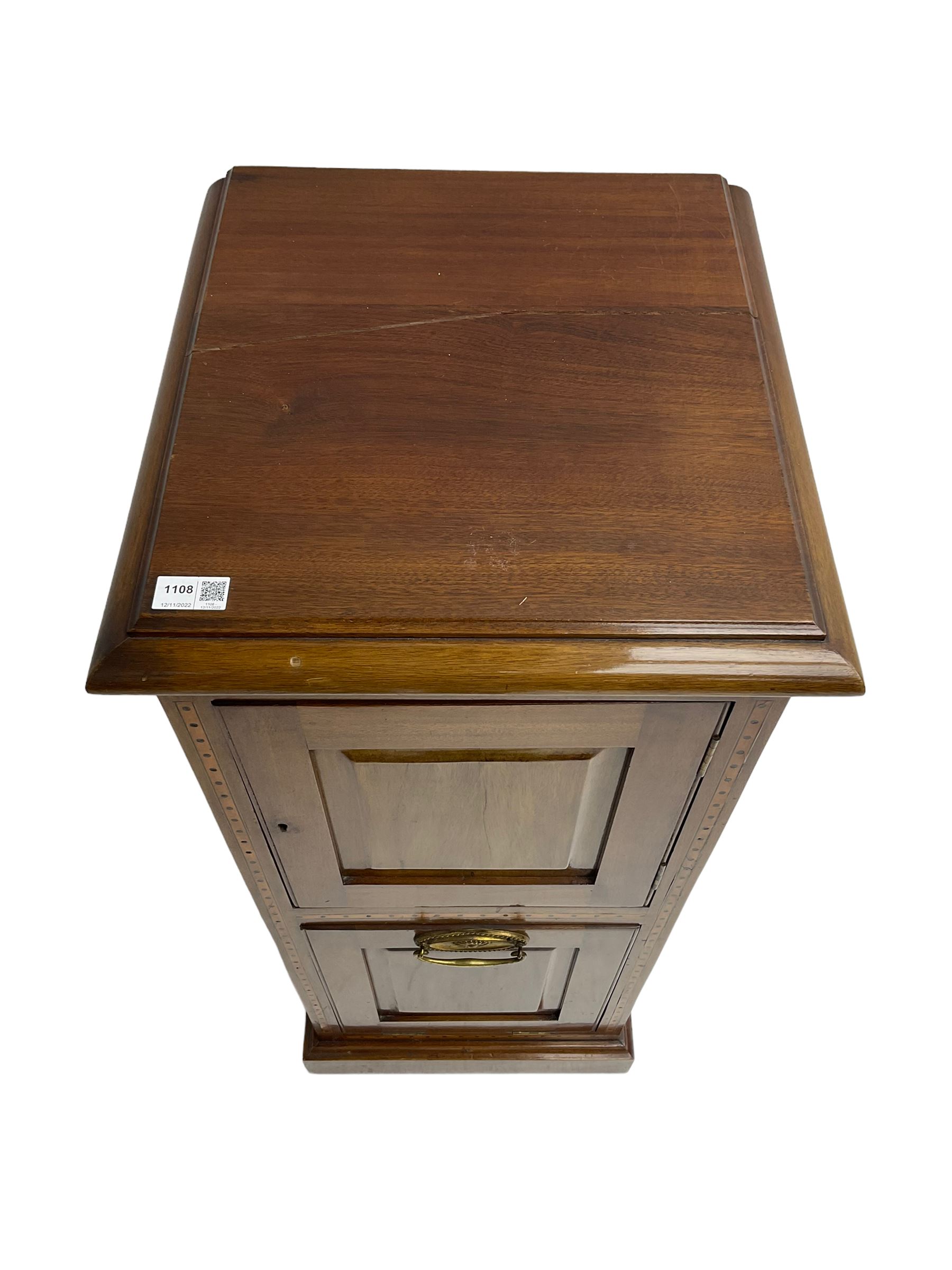 Early to mid-20th century inlaid mahogany coal compendium cabinet - Image 4 of 7
