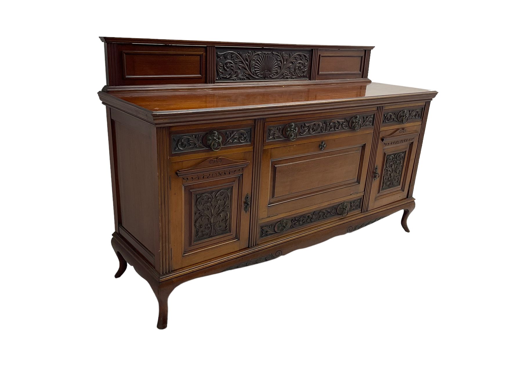 Edwardian carved walnut sideboard - Image 5 of 6