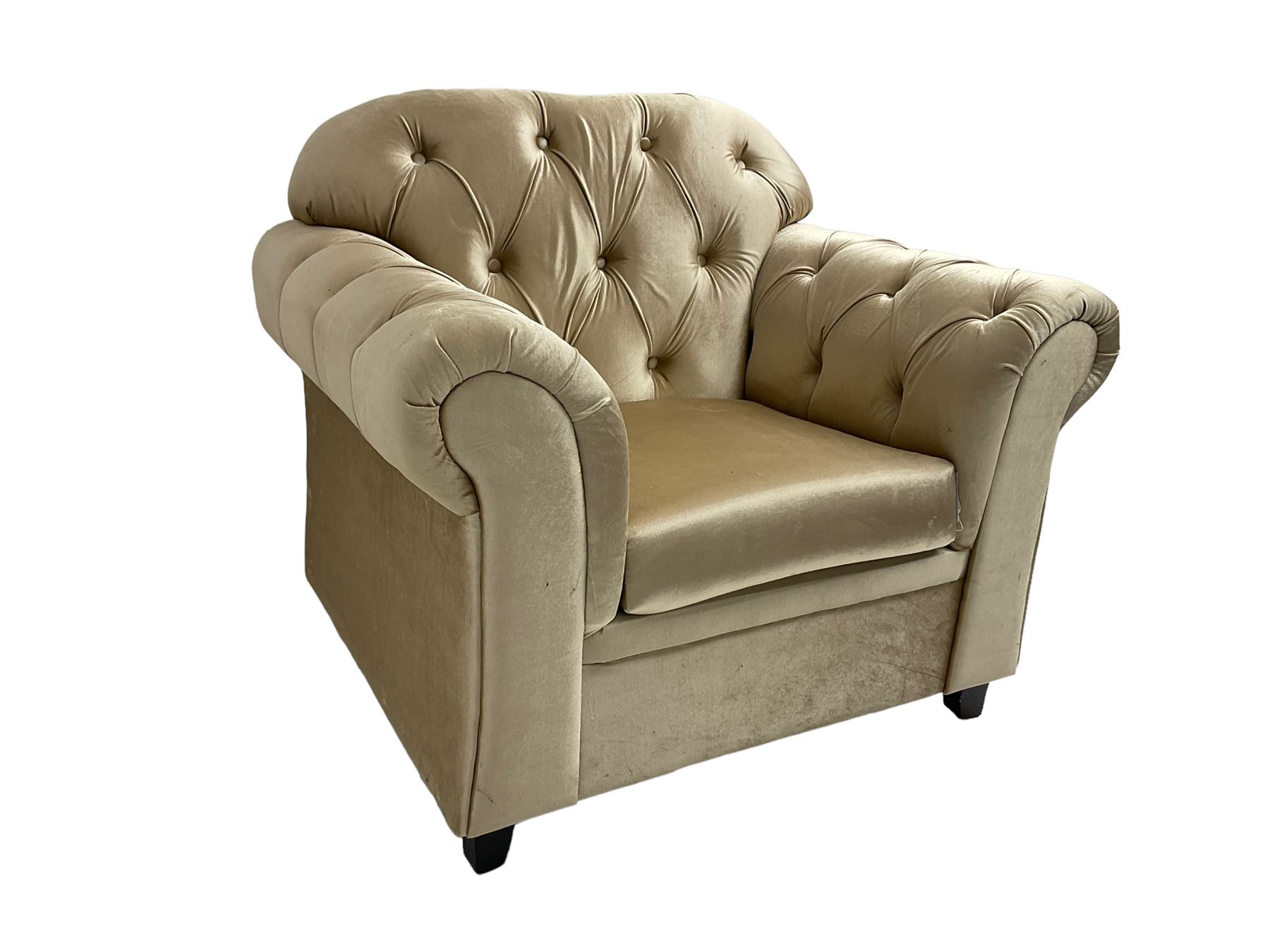 Chesterfield shaped armchair - Image 5 of 6