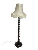 Mid-20th century oak barley twist standard lamp