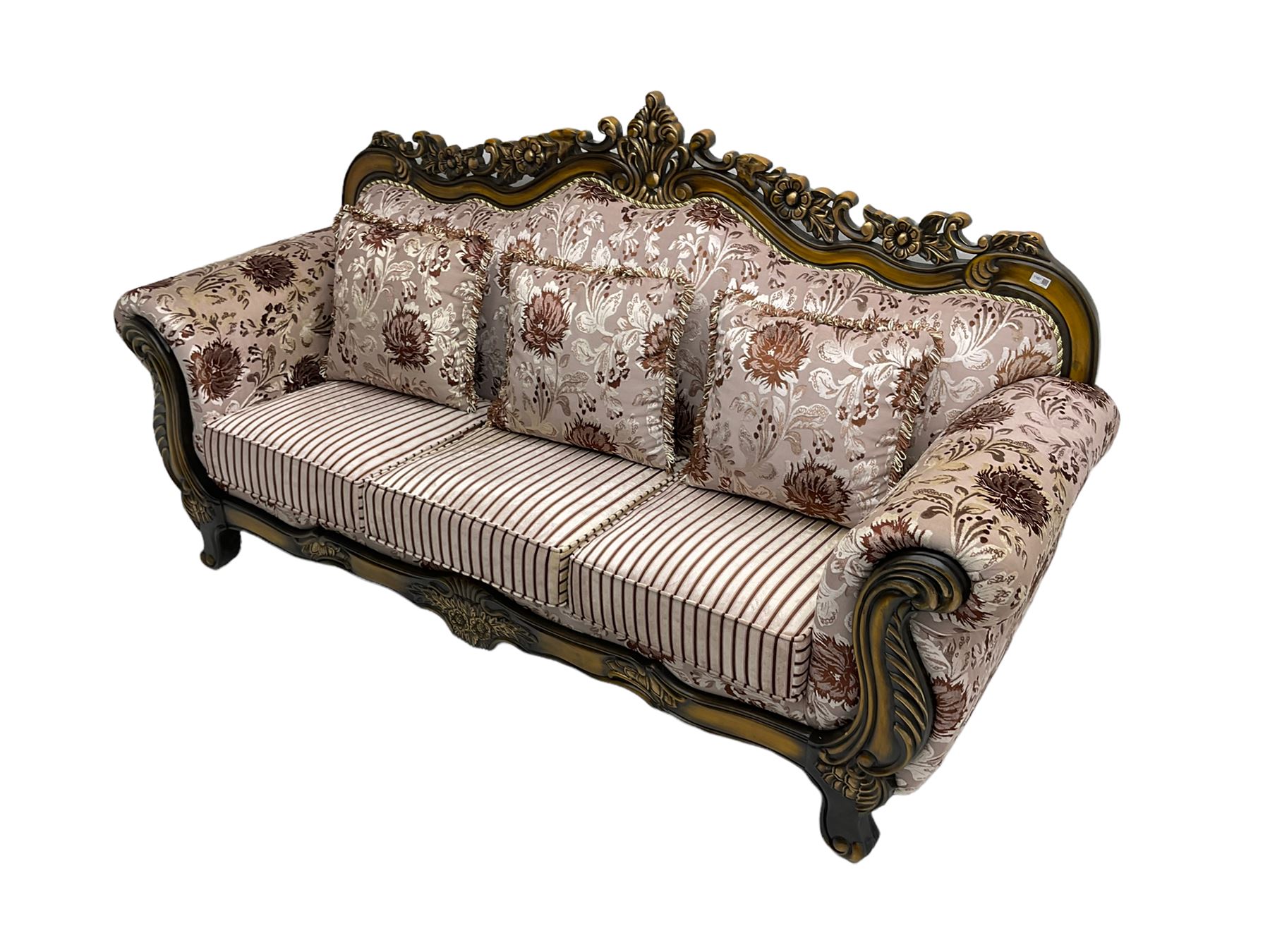 Italian Baroque design three seat sofa - Image 4 of 6
