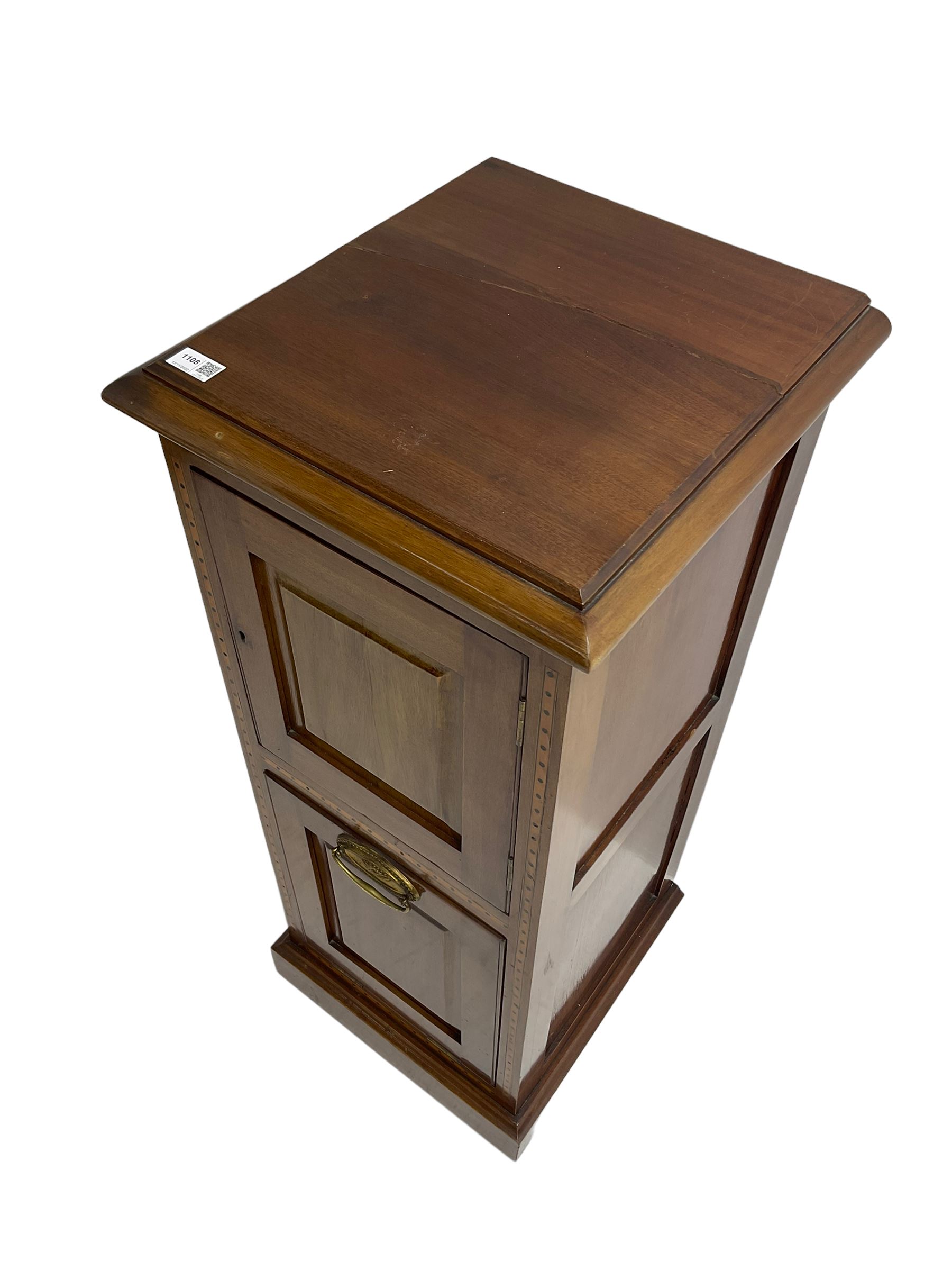 Early to mid-20th century inlaid mahogany coal compendium cabinet - Image 3 of 7