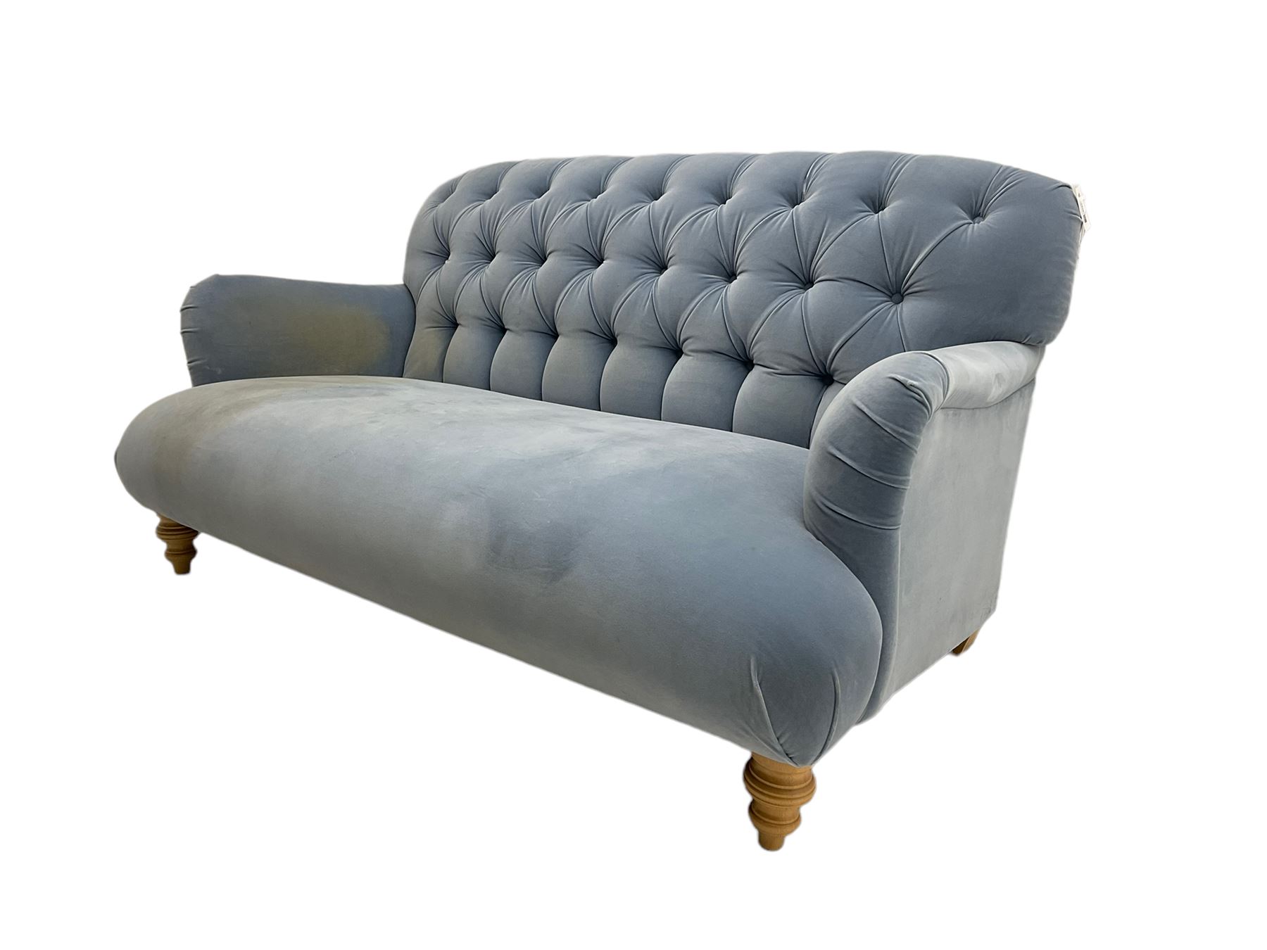 Tetrad - two seat sofa upholstered in baby blue buttoned fabric - Image 2 of 6