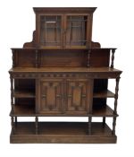 Collinson & Lock London - late 19th century walnut side cabinet