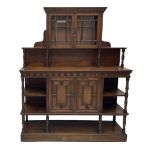 Collinson & Lock London - late 19th century walnut side cabinet