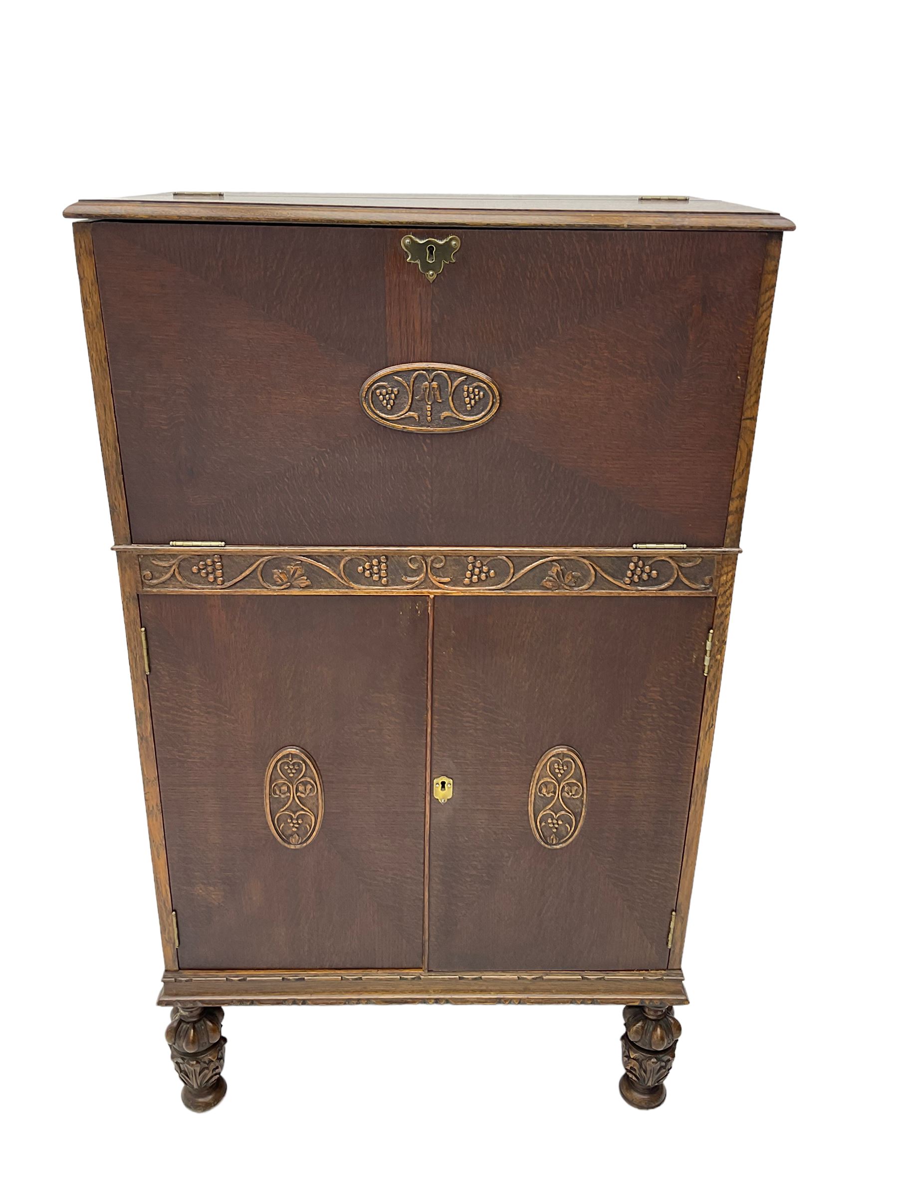 Early 20th century oak cocktail cabinet