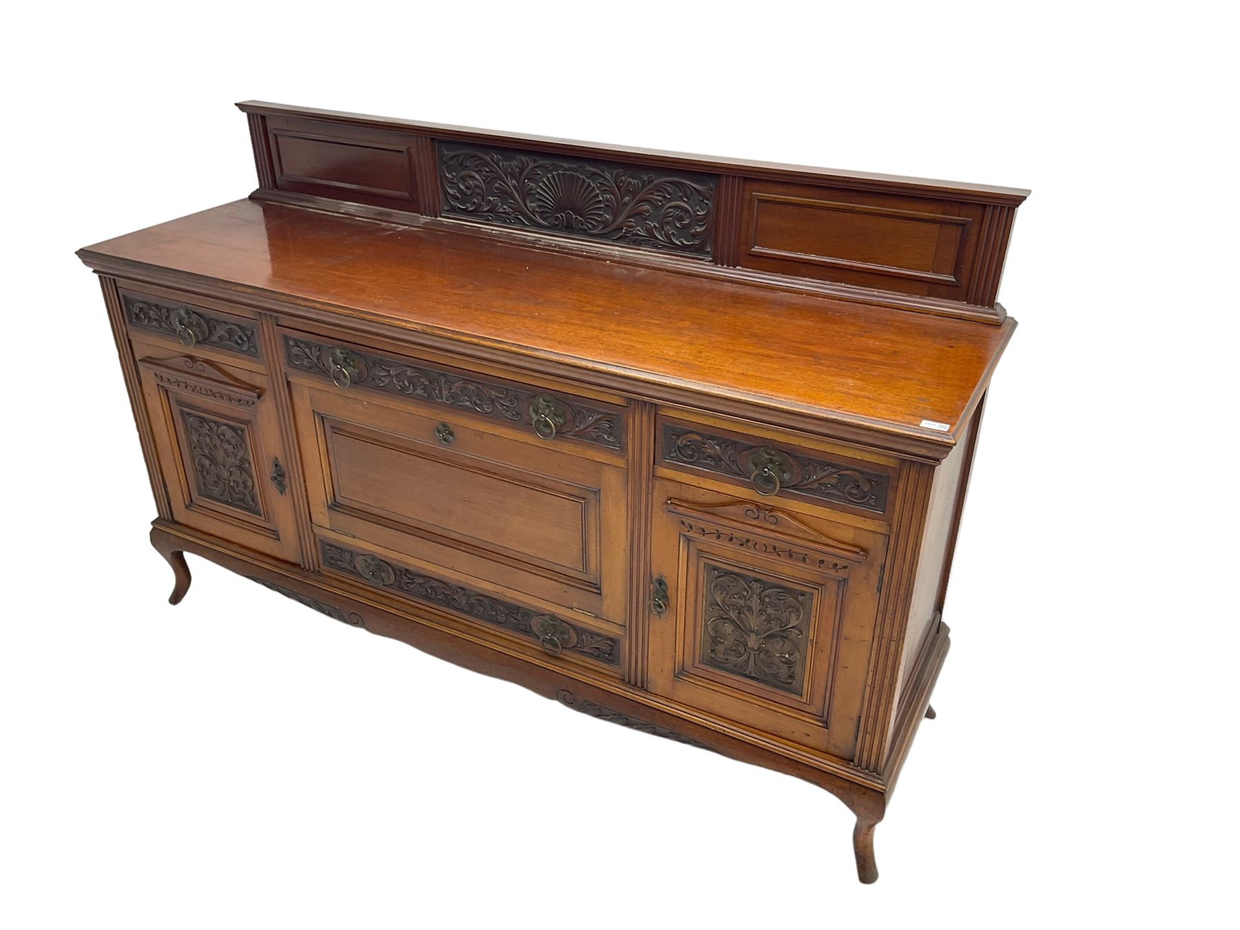 Edwardian carved walnut sideboard - Image 4 of 6